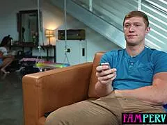 Harley Dean's huge ebony tits drive stepbro wild in taboo frenzy