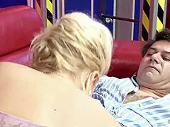 whoa every dude dreams of this old dude banging five big titty hotties in reverse gangbang 😍💦