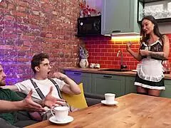 Housewife Monika Fox Punished With Double Penetration Facial Cumshot In Garage