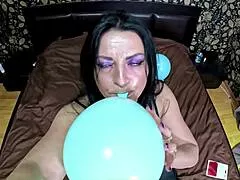 oh god my satin balloon fetish makes me pop barefoot 😩