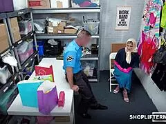 officer peter fitzwell pounds ellie tay on desk rips clothes covers her in cum