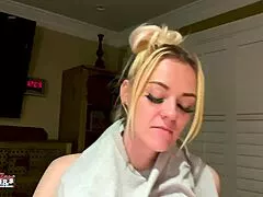 Petite blonde's sloppy deepthroat gagging frenzy explodes!