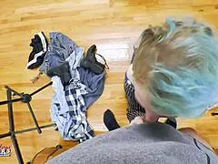 oh man raven's petite blonde coed rimjob deepthroats dildo then greedily swallows cum