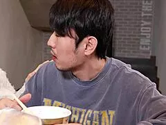 Korean Stepmom Sucks and Rides Cock First in Bedroom Cowgirl Footjob