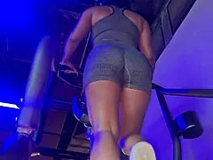 Gave her tight asshole to trainer in parking after workout, wanted every body part trained hard!