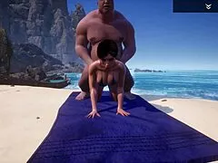 curvy big ass big tit milf tanya in bikini fucks fat guy with tiny dick outdoors