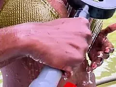 oh man jungle views got me soapy in bikini bubbles forest bathing exotic ebony vibes