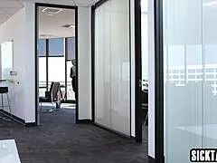 HOT BOSS DOMINATES BIG ASS LATINA LESBIAN AND HORNY BLONDE ASSISTANT!