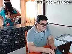 CUCK HUBBY WORKS AS STEPSON DOMINATES MY PUSSY IN KITCHEN ROUGH