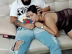 wanna see my latina neighbor suck my big cock then squirt all over?