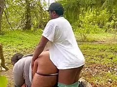pt10 outdoor public quickie fucking big ass natural tits moaning orgasm cum pussy black cock risky spots