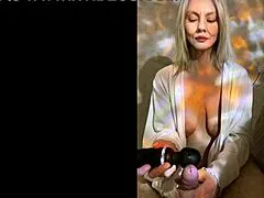 stepmom strokes stepson's cock to explosive birthday orgasm