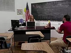 busty blonde milf teacher groped licking pussy caught masturbating by horny stepdad cunilingus taboo