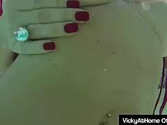 wanna see vicky vette cram dildo deep in her milf cunt by the pool?
