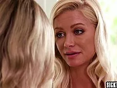 Hot blonde lesbians Serene Siren and Kayley Gunner 👅 licking pussies in steamy sex