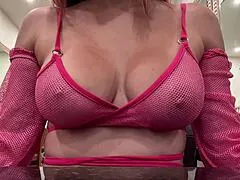 so this italian milf artemisia love with huge natural tits just bounces them slow in closeup while horny nipples harden