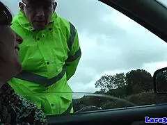 british milf, um, ballsuckin in stockings then ridin hard cowgirl style