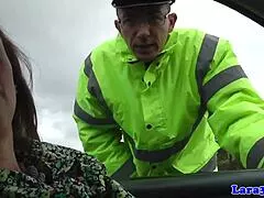 british milf, um, ballsuckin in stockings then ridin hard cowgirl style