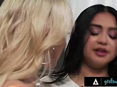 oh damn, angry milf jessica ryan spanks and raw fingers stepbae ophelia purr's wet pussy almost caught