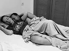 Heart races as horny husband wakes wife for intense morning spooning passion