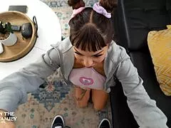 Watch This Mature Milf Swallow Cum Before Big Tits Stepdaughter Dakota Quinn Takes Deepthroat from Daddy