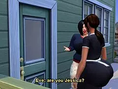 naughty maid bathes her big ass and tits in steamy shower scene