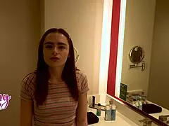 Stepdad Fills 18 Year Old Stepdaughter Reese Robbins Shaved Pussy with Creampie Missionary