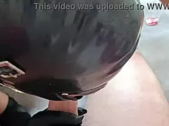 wanna see this milf gag on cock with condom cumshot?