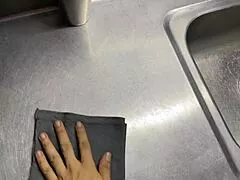 towel drops accidentally in front of sexy latina preacher sparking taboo tension