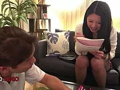 stockings jav teen gives hot blowjob and teases the waiting milf