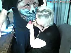the OLD FOX SQUEEZES her young TITS then she SUCKS his COCK gratefully