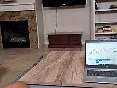 pov british maid cleans house cock cumshot!