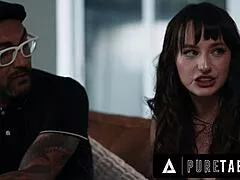Stepparents River Lynn Lana Small seduced into taboo 4some cum on tits black mama ride