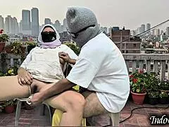 Stepsister Begs Balcony Touch Of Hairy Pussy For Outdoor Sex