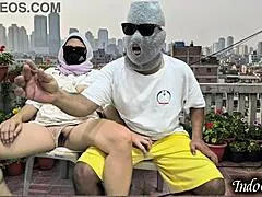 Stepsister Begs Balcony Touch Of Hairy Pussy For Outdoor Sex