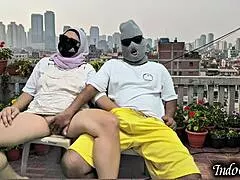 Stepsister Begs Balcony Touch Of Hairy Pussy For Outdoor Sex