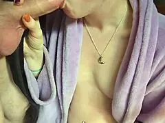 milf sucks cock then bends for counter fuck ass cum