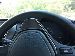 blonde milf shivers in ecstasy from remote vibrator buzzing her soaked panties outdoors