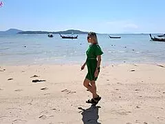 blonde milf shivers in ecstasy from remote vibrator buzzing her soaked panties outdoors