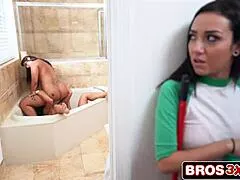 oh god these two fat curvy latina milf lesbians grab maid's big ass for hardcore dildo toy punishment