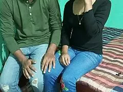 desi dude slurps shaved white girl's pussy juice before pounding her tight holes drunk