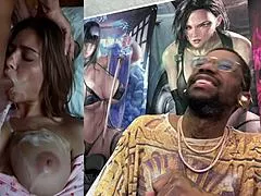 Tight Japanese teen milf sucks bbc for creamy facials on huge tits and shaved pussy