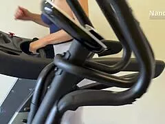 damn this naughty latina wife workouts in sheer leggings with nip slips, flashing curvy tits and wet pussy publicly!