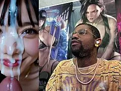 Tight Japanese teen milf sucks bbc for creamy facials on huge tits and shaved pussy