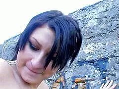 wanna see big natural boobs huge ass french brunette fucked hard outdoors?