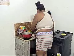 watch this huge boobs fat bbw brazilian housewife milf squirt hard creampie her big pussy while drunk in panties