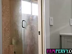 damn showering arab stepmom catches perv friend then fucks stepson hard 😈💦