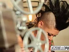 jezebelle bond relaxes nude on sofa touching herself softly