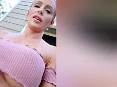 Cheating Blonde Wife Deepthroats Muscular Guy's Huge Dick in Car