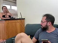 stepson helps latina stepmom in kitchen then pounds her tight ass ending with cum in mouth